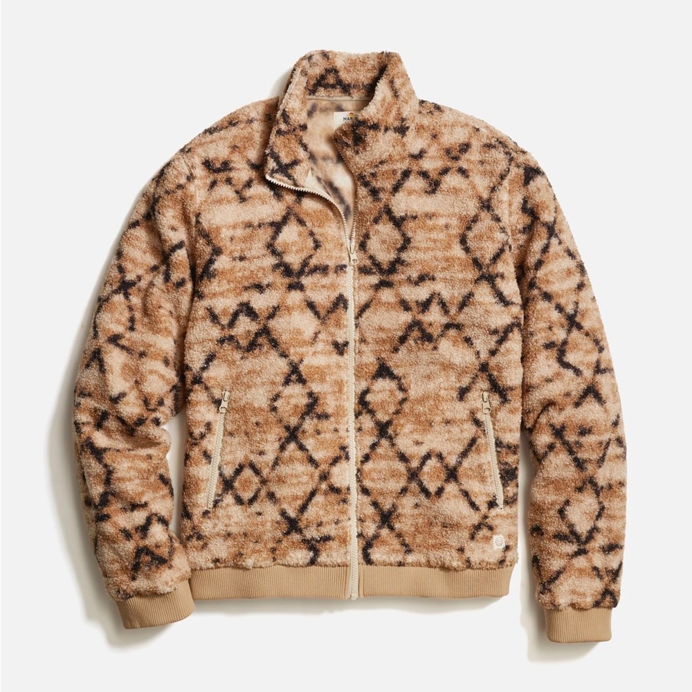 NWT Marine Layer Mason Sherpa Full Zip Jacket Tan
Geo Print Men's Size Large BR2